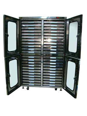 Armoire sèche sur mesure - Inox avec tiroirs coulissants